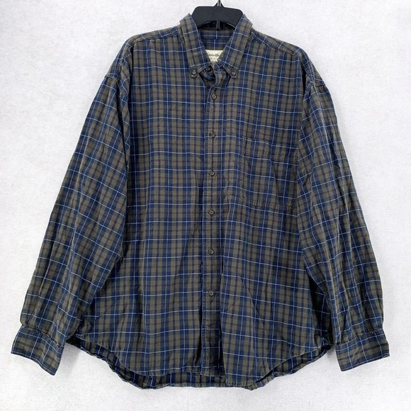 Eddie Bauer Other - Eddie Bauer Blue Brown Plaid Flannel Long Sleeve Shirt Mens XL
